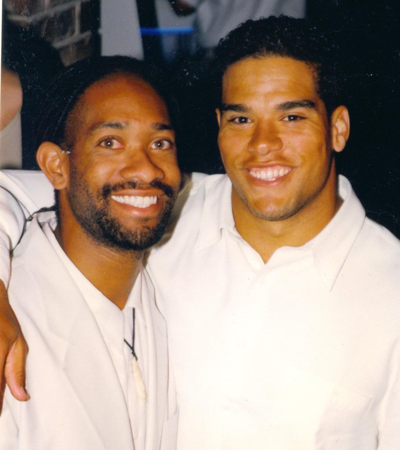 DJ Holland with former Northwestern running back Darnell Autry