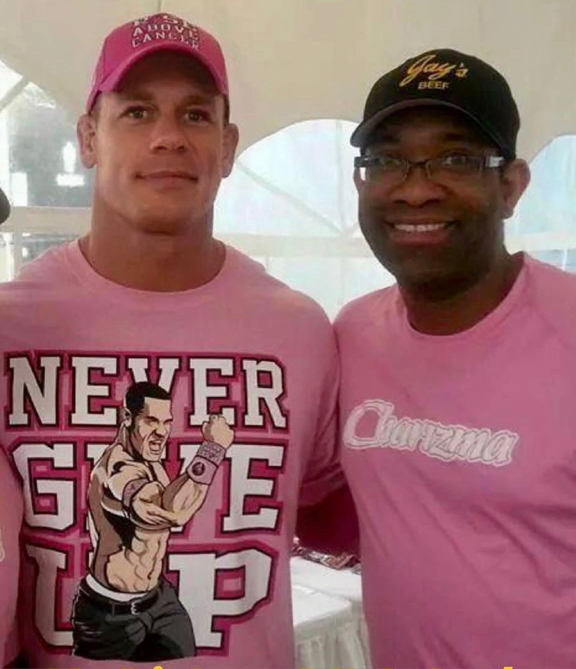 DJ Holland and John Cena at a Susan G. Komen race in Washington, DC