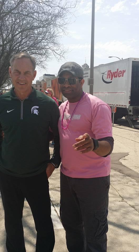 DJ Holland with Mark Dantonio at a Susan G. Komen event in Michigan