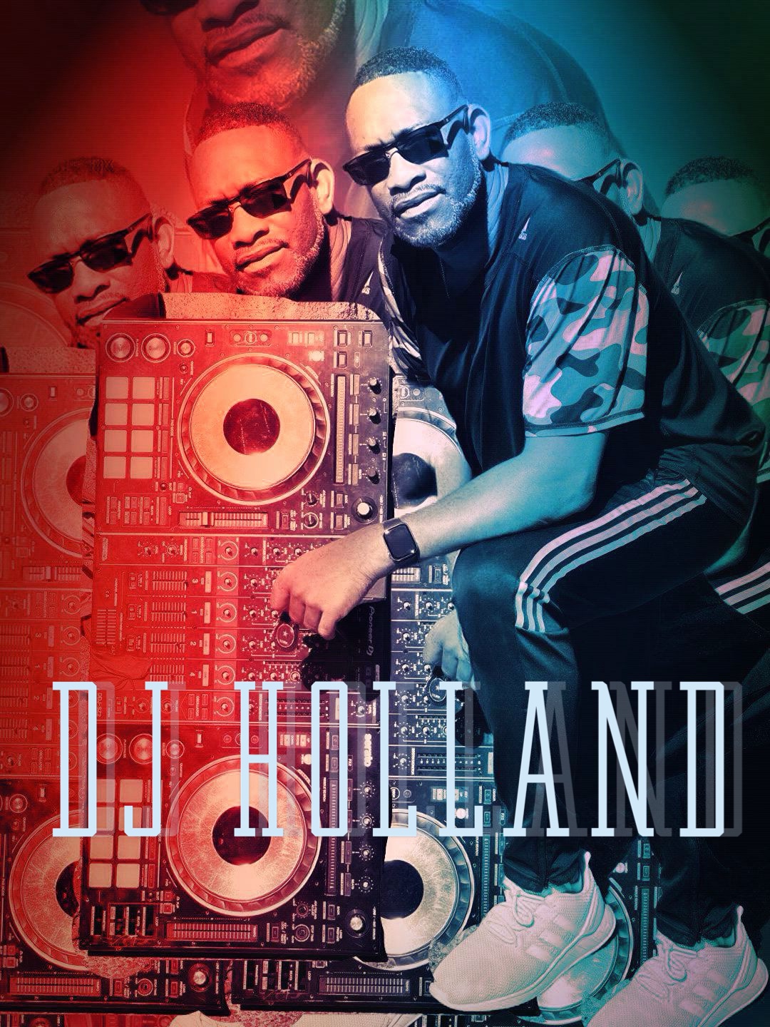 DJ Holland promotional artwork at a professional DJ system